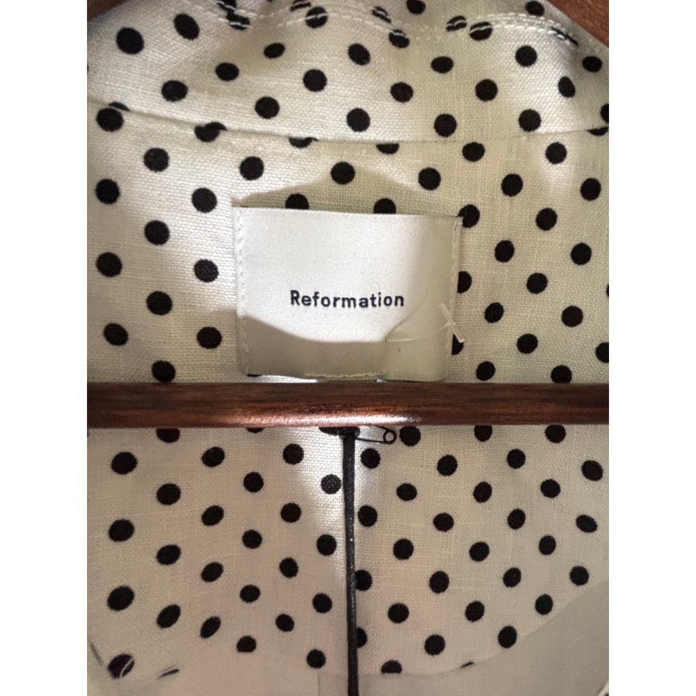 Reformation Black + White Polka Dot Linen Jacket - Picture 6 of 9